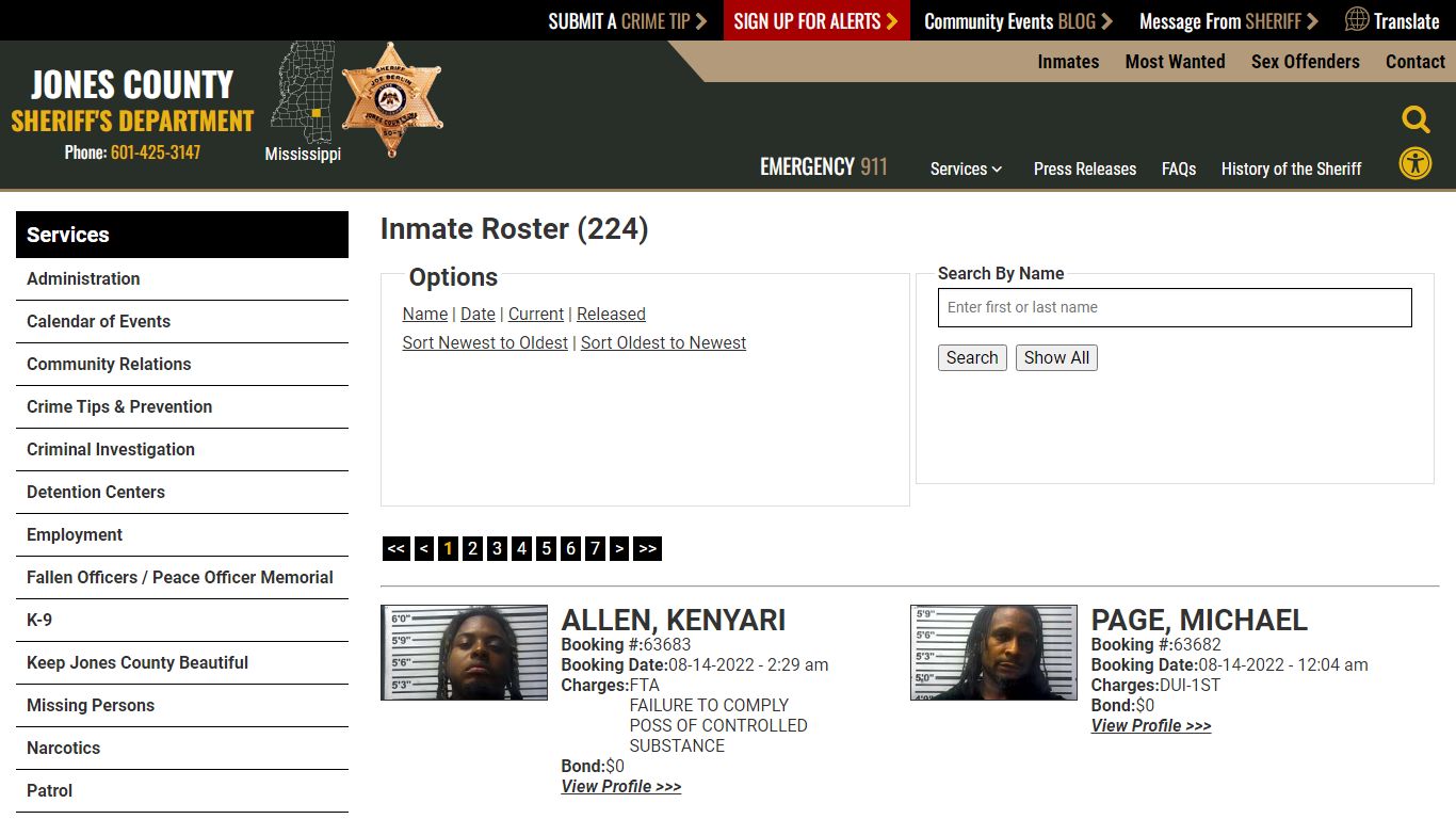 Inmate Roster - Jones County Sheriff MS